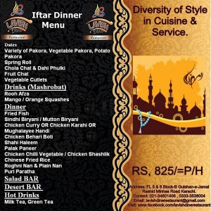 Lavish Dine Karachi Iftar Deal 2015